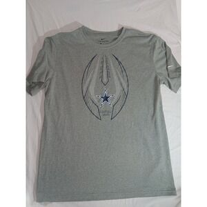 The Nike Tee NFL Dallas Cowboys Football Dri-Fit Large Polyester Shirt Gray